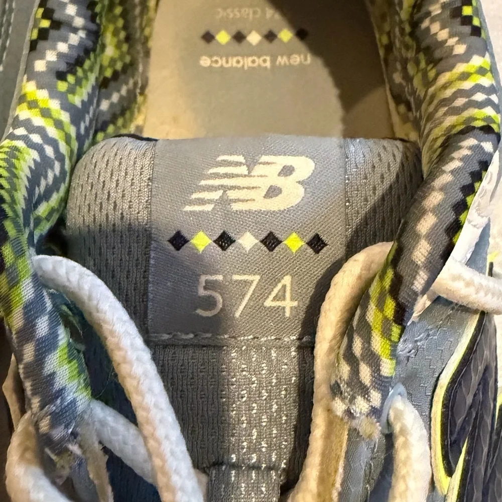 New Balance Blue & Neon Green Sneakers with Neon Yellow Accents for Kids